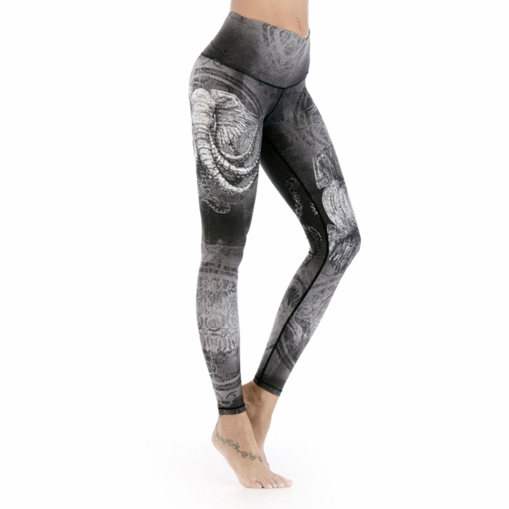 Stylish Gray Elephant Pattern Leggings